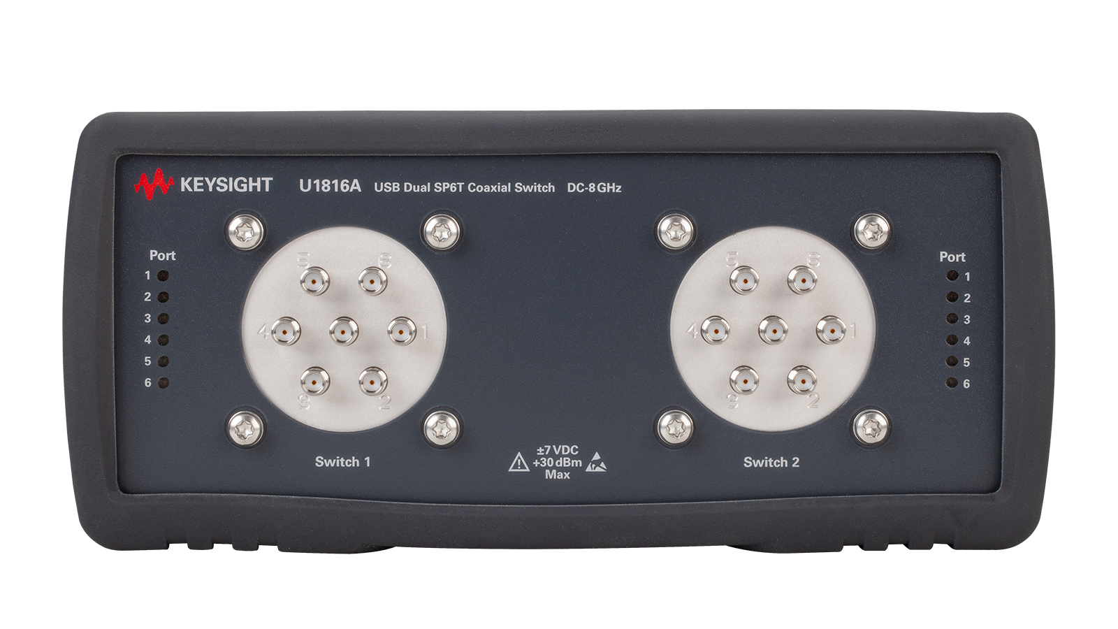 U1816A USB Coaxial Switch, DC to 8 GHz, Dual SP6T