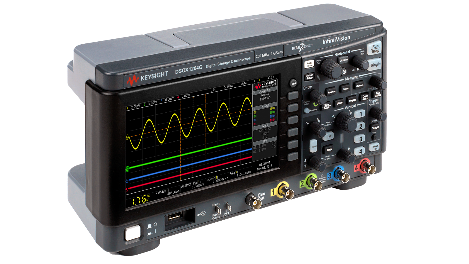 Keysight InfiniiVision 1000 X 系列示波器左视图