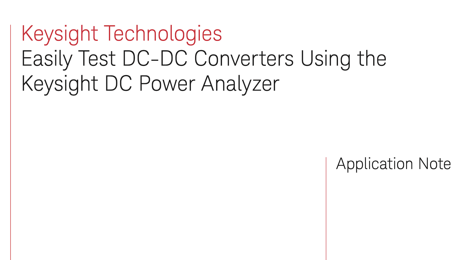 Testing a DC-DC Converter with DC Power Analyzers